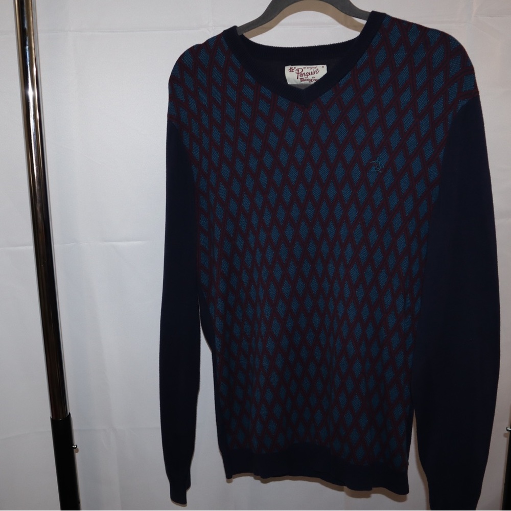 Original penguin blue patterned sweater